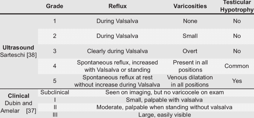 Varicocele Grading